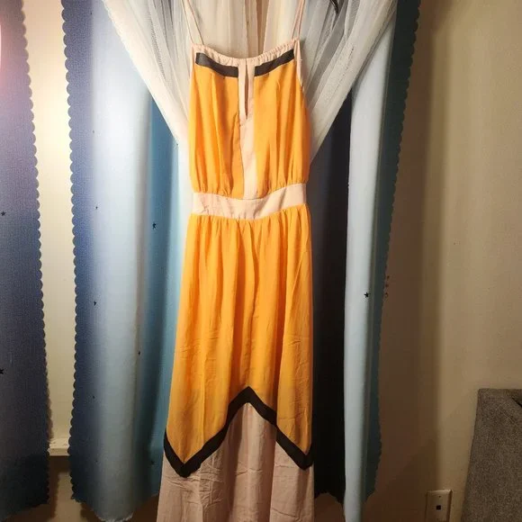 Lucy Paris Dresses | Lucy Paris Maxi Dress, Adjustable Straps, Multi Color, Size Small. Formal, | Color: Cream/Orange | Size: S | Stephaniekj73'S
